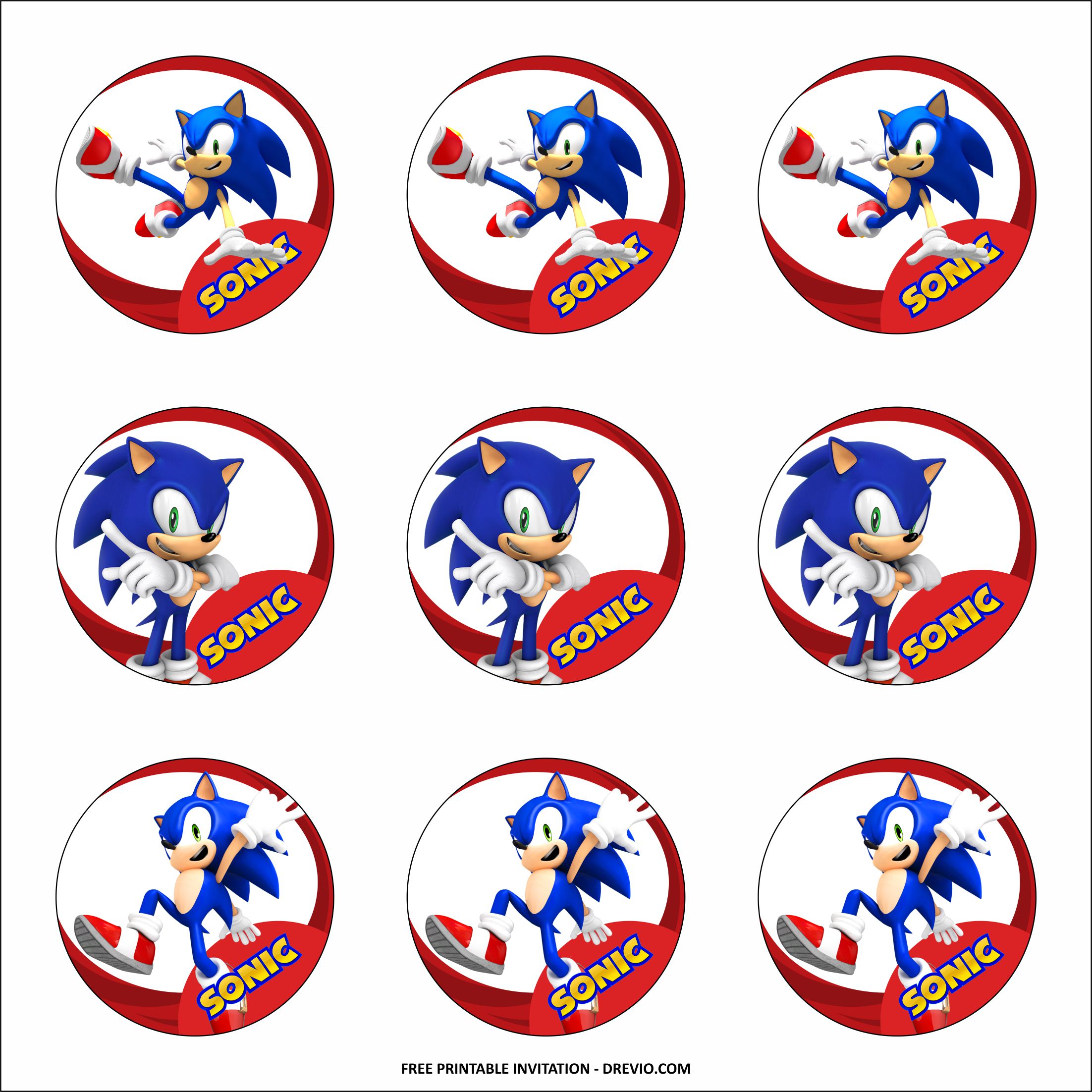 Sonic the Hedgehog Cupcake Toppers Templates Download Hundreds FREE