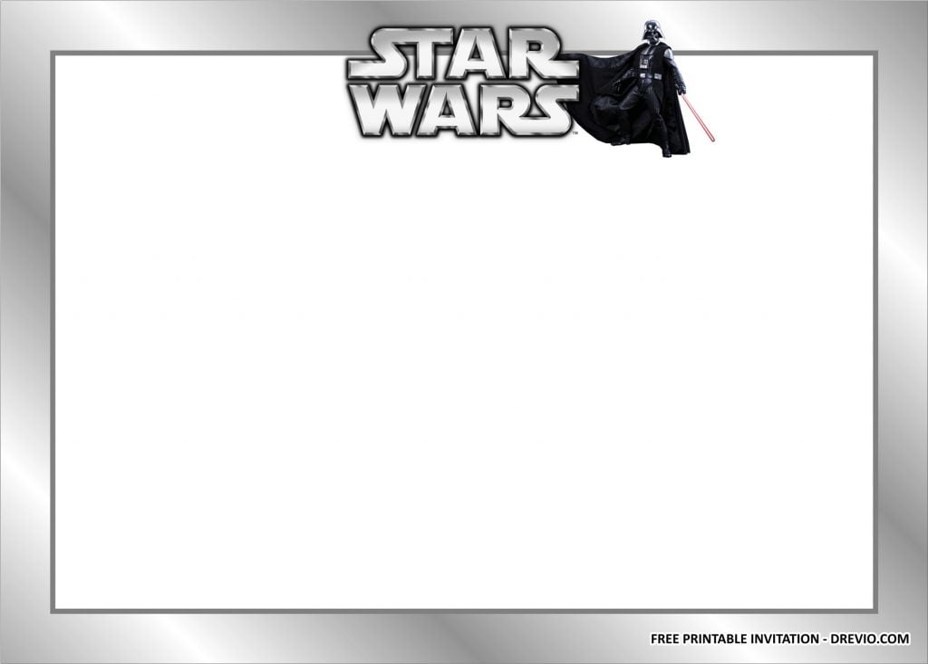 Invitation Template of (FREE PRINTABLE) - Star Wars Birthday Party Kits Template 1