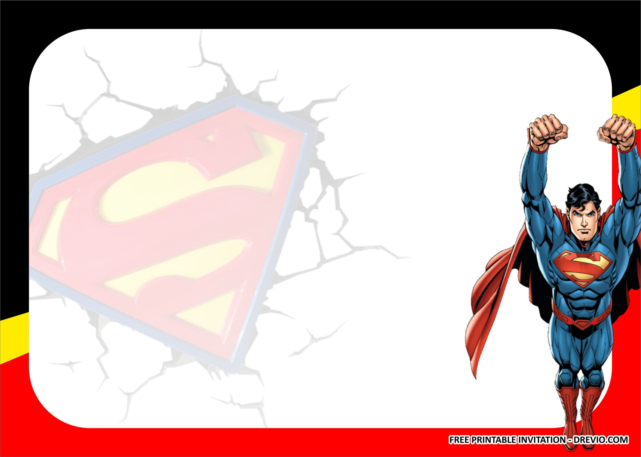 FREE PRINTABLE) – Superman Birthday Party Kits Templates Pertaining To Superman Birthday Card Template