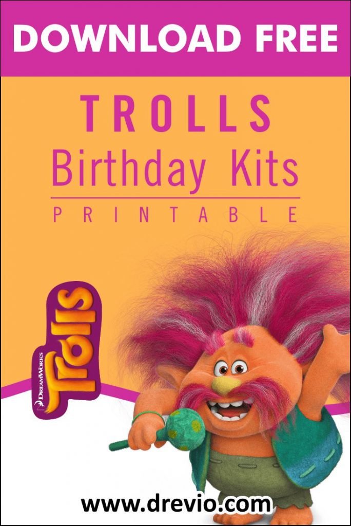 Invitation Template of (FREE PRINTABLE) - Trolls Birthday Party Kits Templates that Have Plenty of Advantages 7