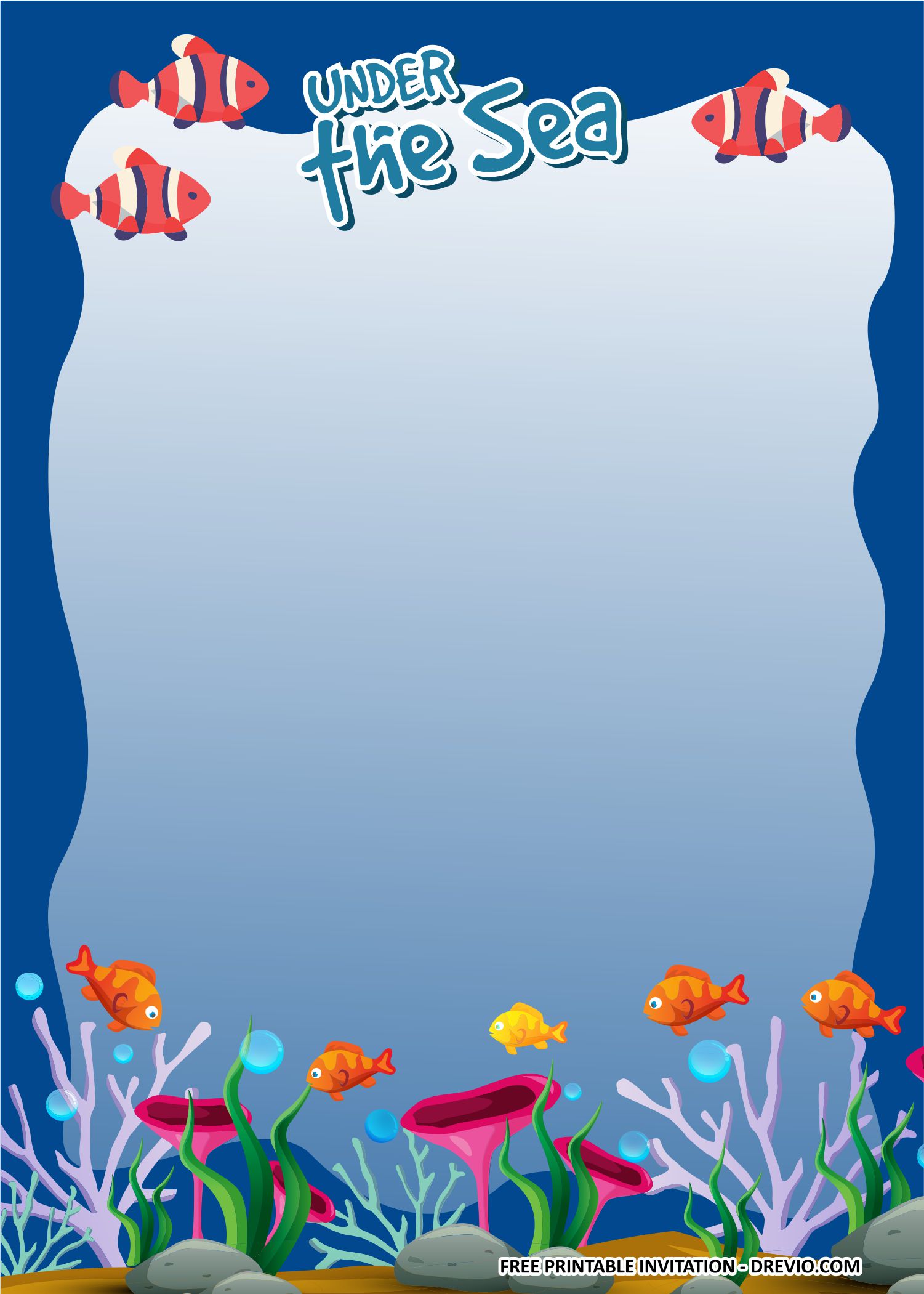 Free Printable Under The Sea Invitations FREE PRINTABLE TEMPLATES