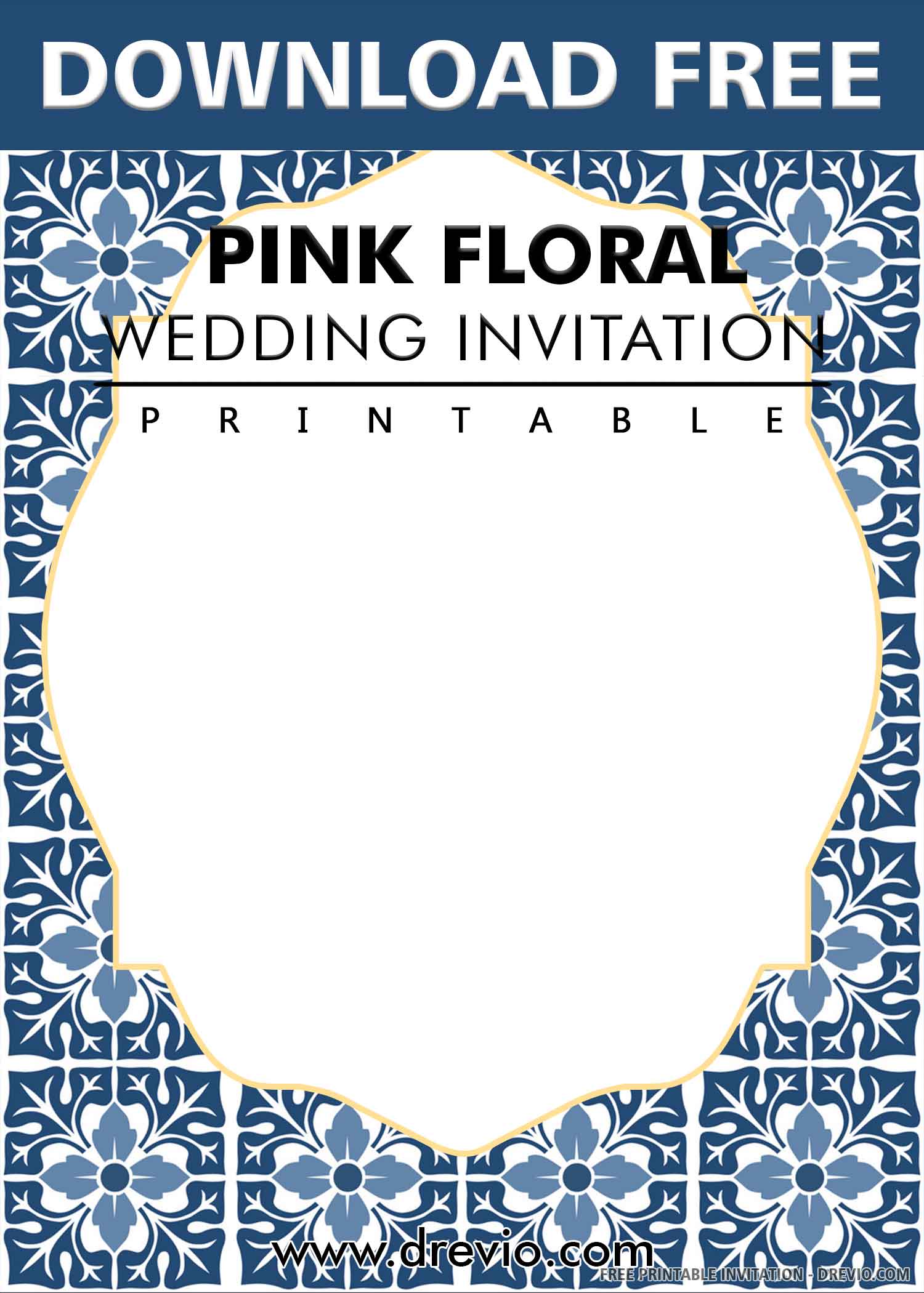 (FREE PRINTABLE) – Portuguese Blue Tile Wedding Invitation Templates ...