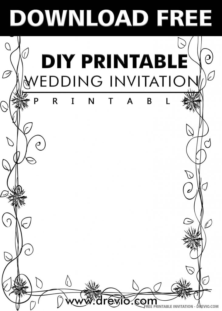 Invitation Template of (FREE PRINTABLE) – DIY Printable Wedding Invitation Templates 1