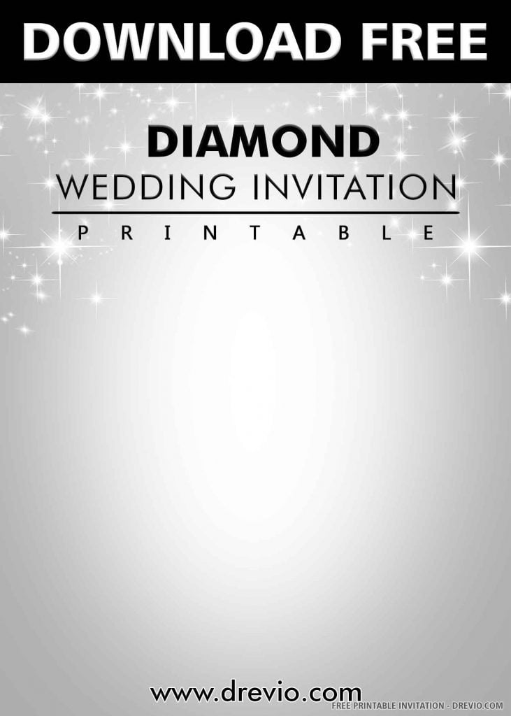 Invitation Template of (FREE PRINTABLE) – Silver Diamond Wedding Invitation Templates 3