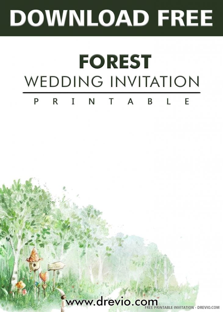 Invitation Template of (FREE PRINTABLE) – Forest Wedding Invitation Templates 4