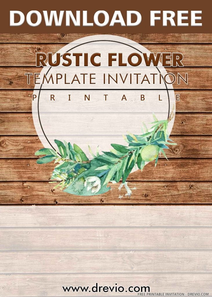 FREE COED RUSTIC Invitation with title