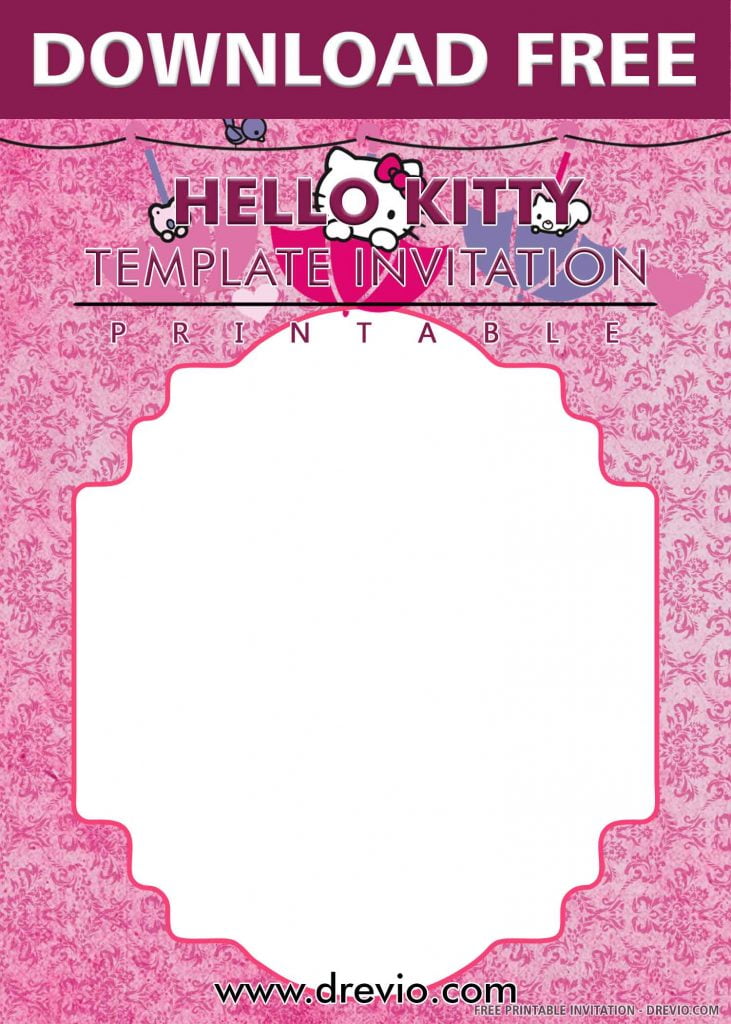 FREE HELLO KITTY Invitation with title