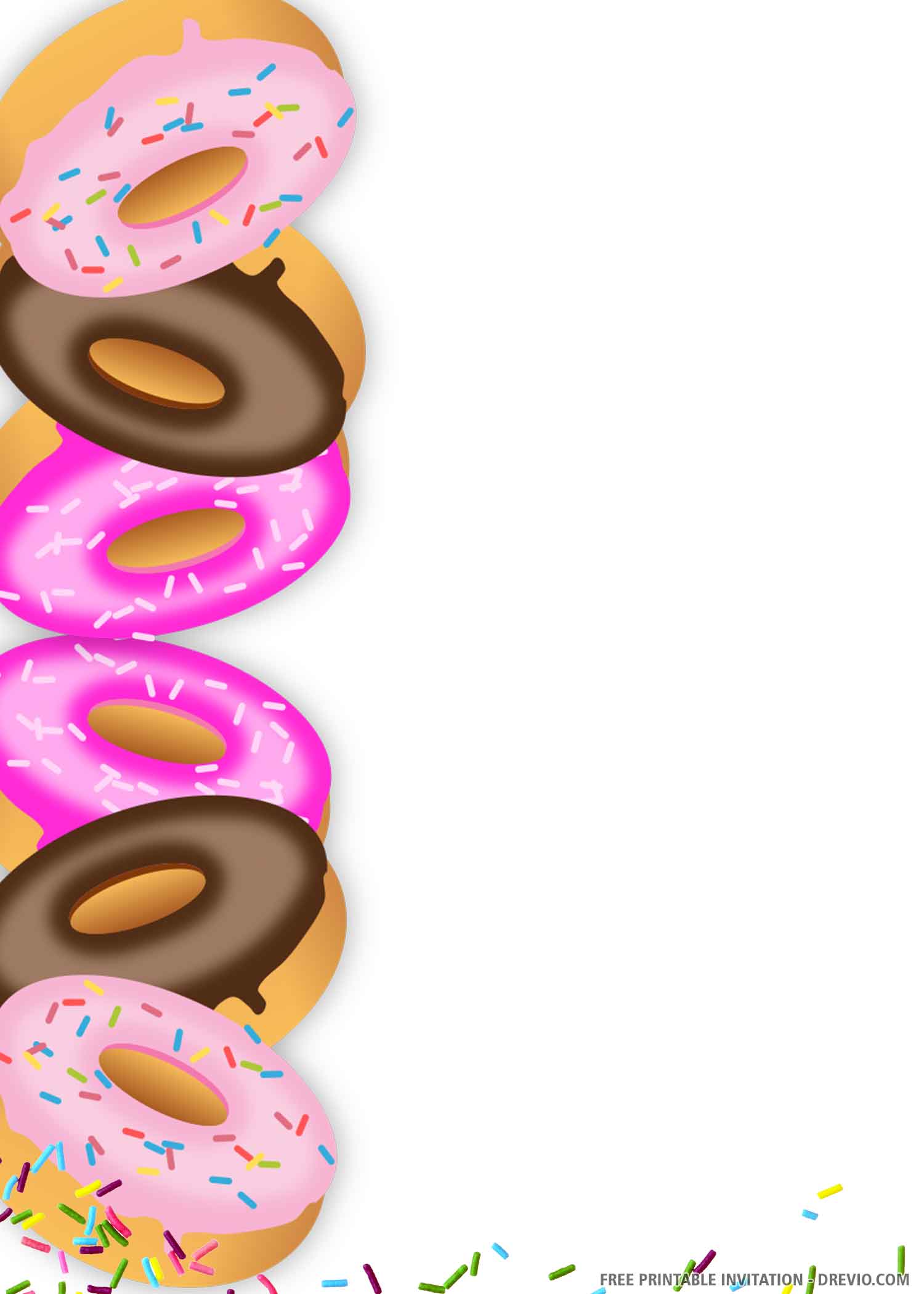 (FREE PRINTABLE) Donuts Birthday Invitation Templates Download