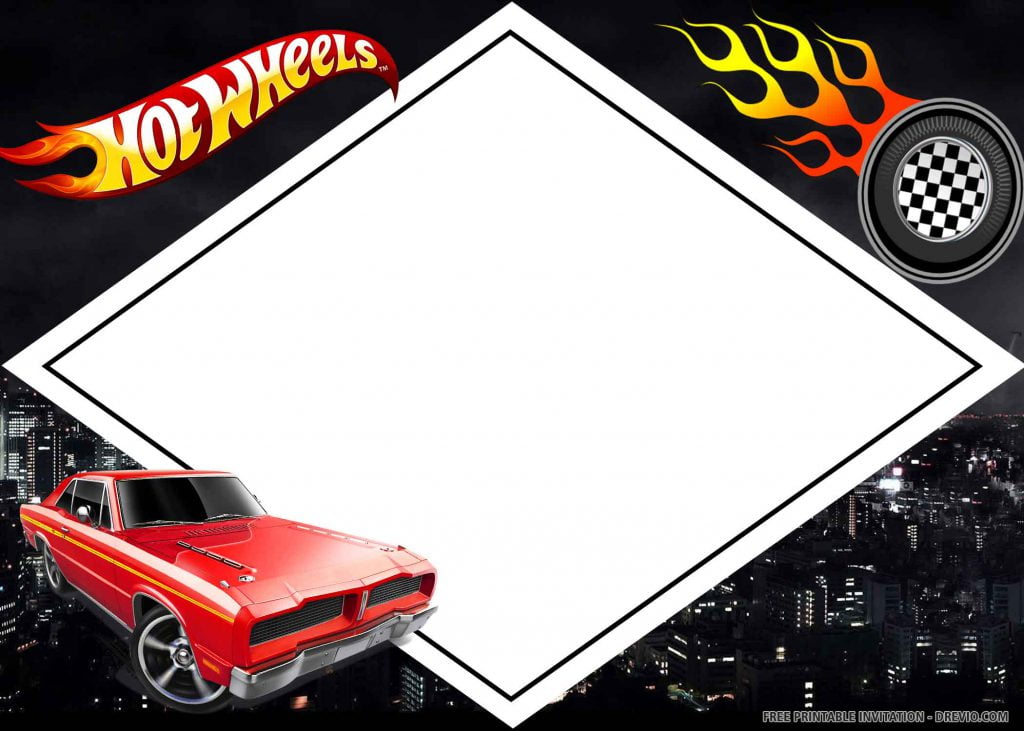 FREE HOT WHEELS Invitation with red car