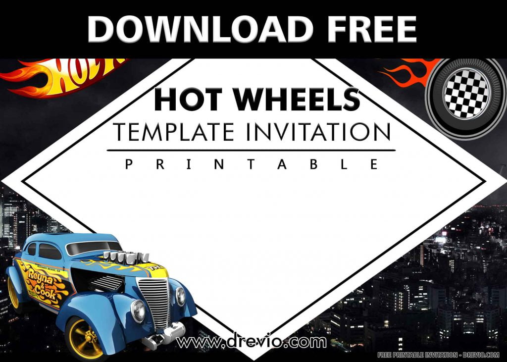 FREE HOT WHEELS Invitation with title