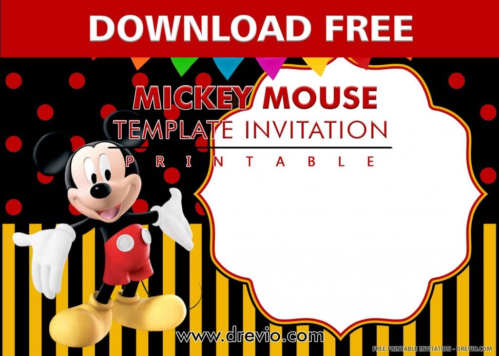 FREE MICKEY MOUSE Invitation with title