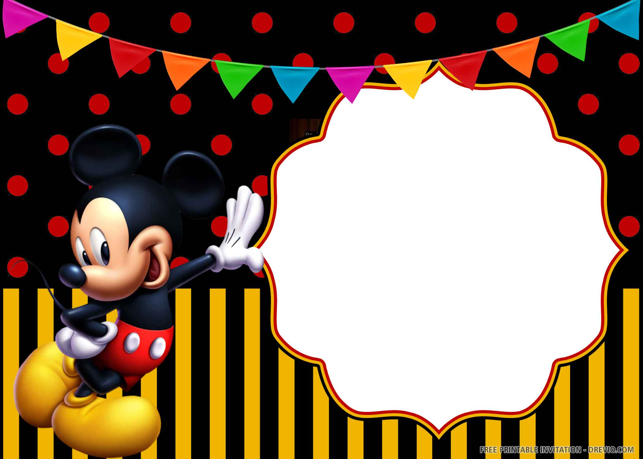 Free Mickey Mouse Party Invitations Printable
