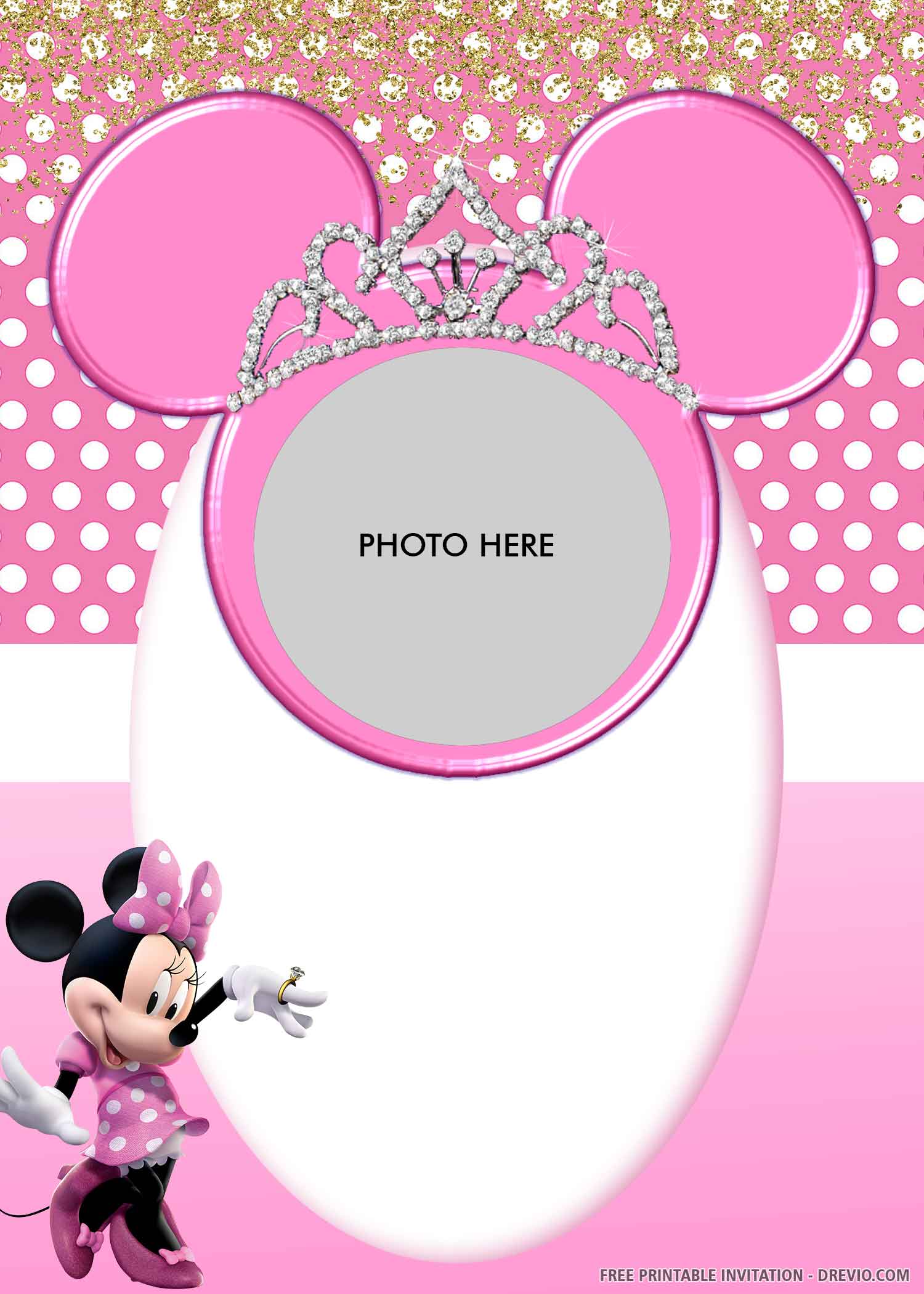 free printable minnie mouse s pink bandana birthday invitation templates download hundreds free printable birthday invitation templates