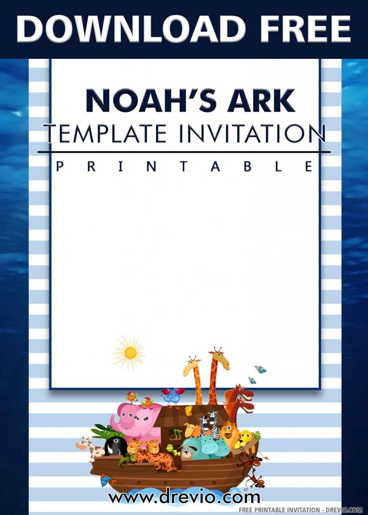 FREE NOAH’S ARK Invitation with title