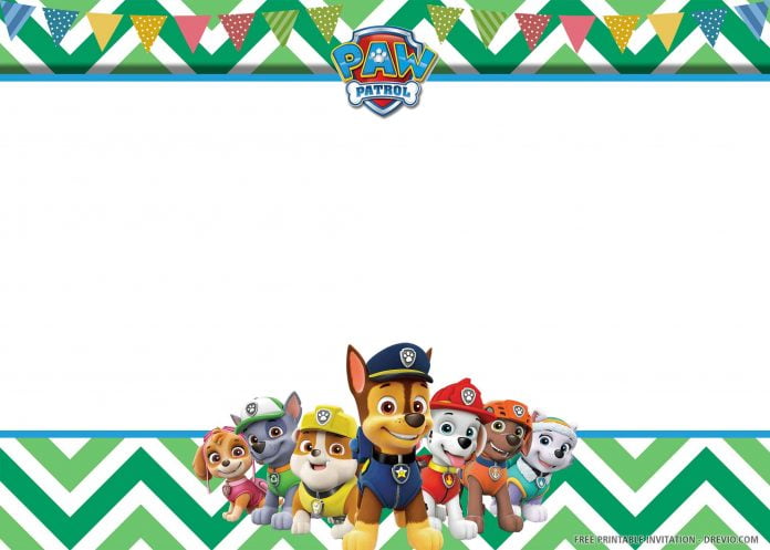 (FREE PRINTABLE) – Cheerful Paw Patrol Birthday Invitation Templates ...