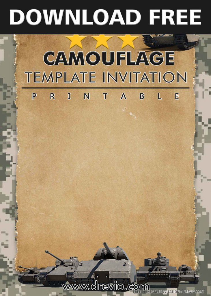 FREE CAMOUFLAGE Invitation with title