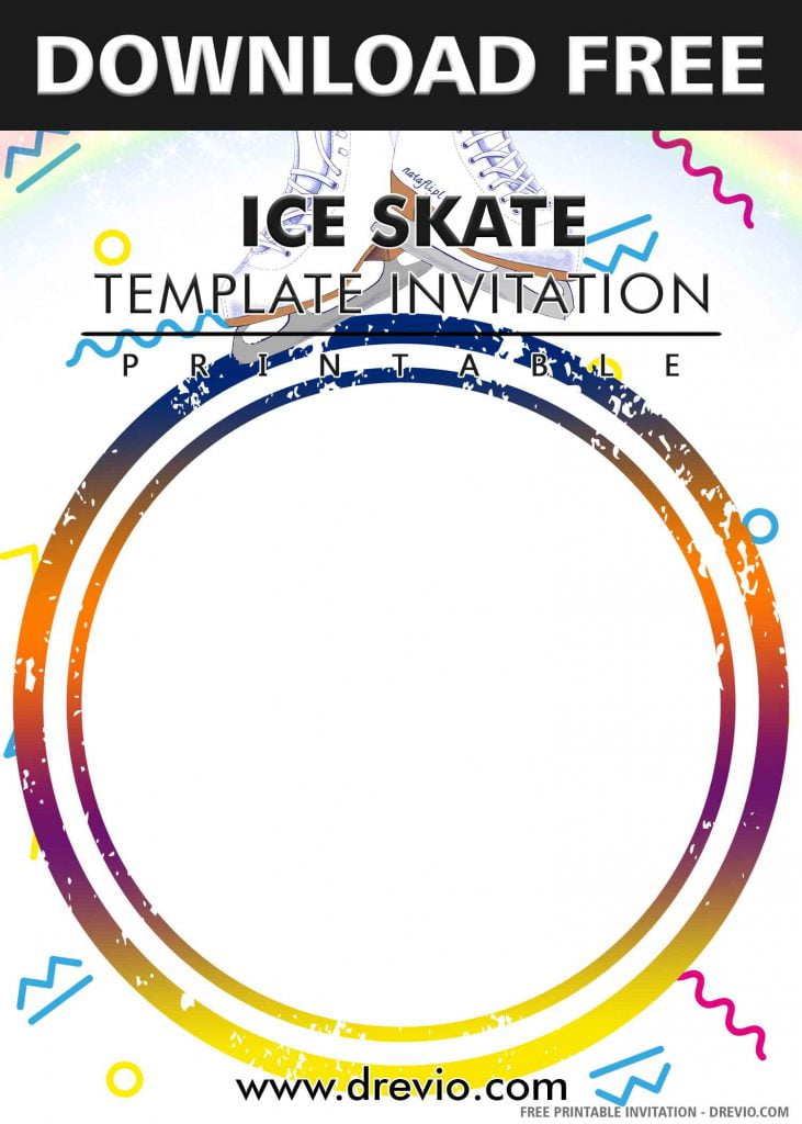 FREE SKATE PARTY Invitation with title