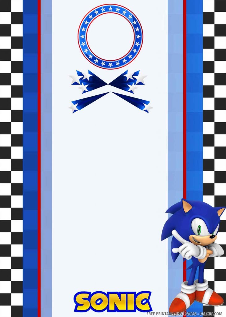 FREE DIGITAL SONIC Invitation with folding arm Sonic on right side