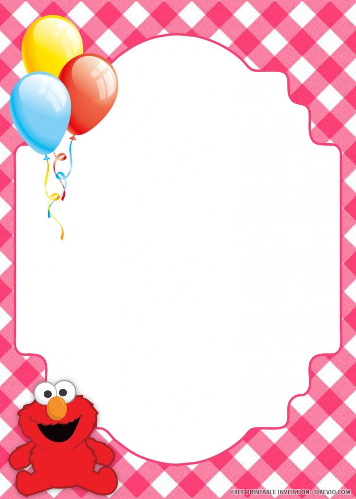 FREE ELMO sitting in the left side, balloons