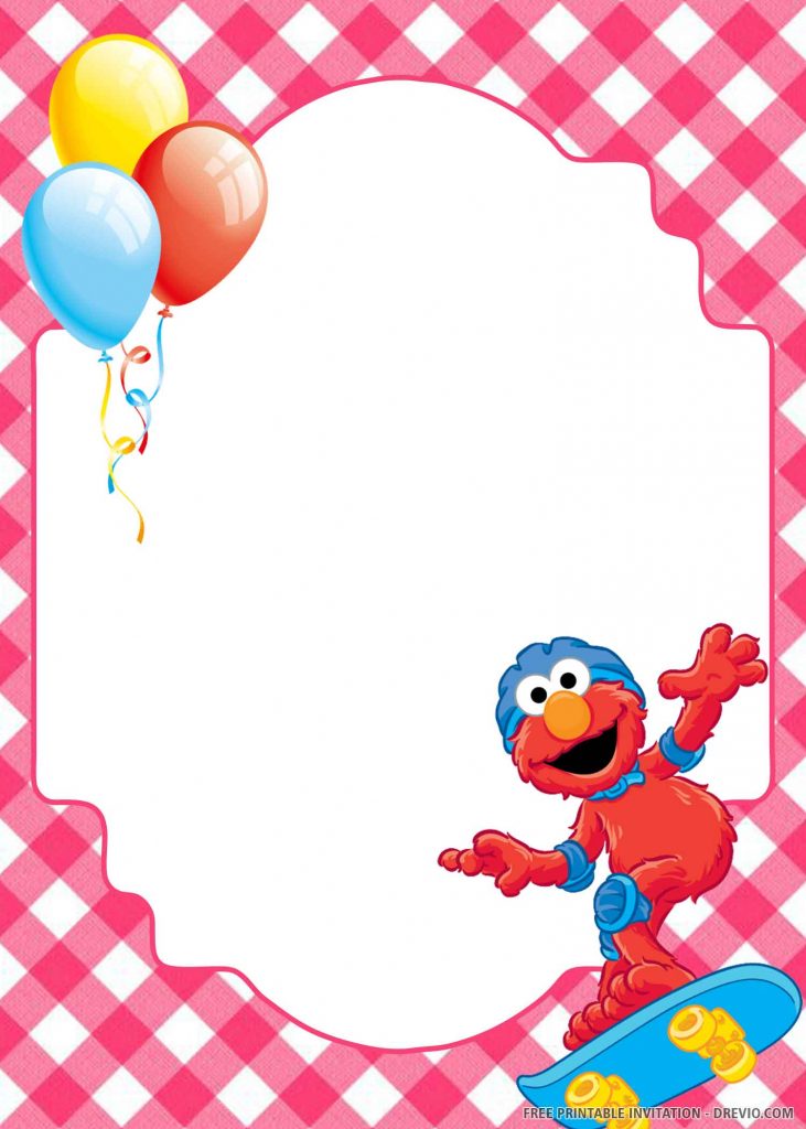 FREE ELMO with helmet and skate board, balloons