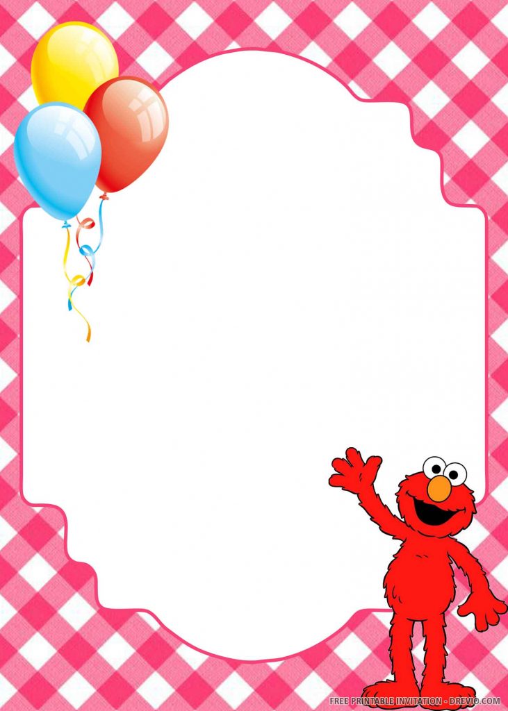 FREE ELMO saying hello, balloons