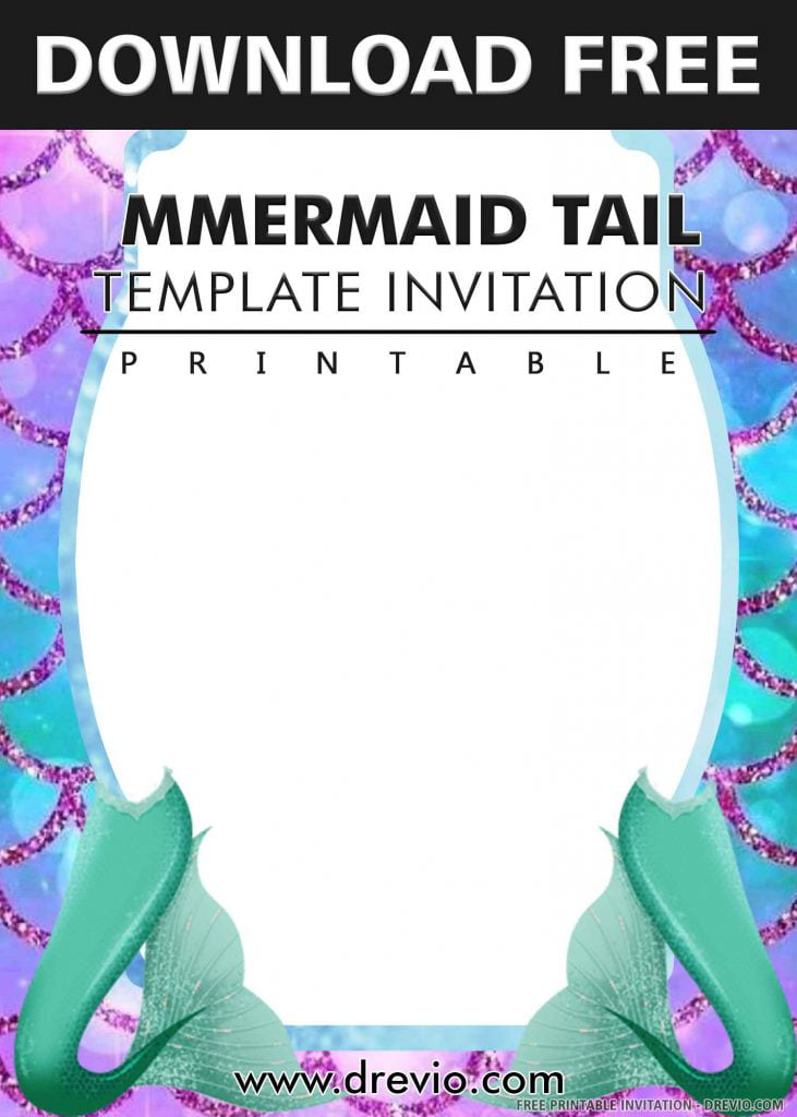 FREE MERMAID Invitation with title