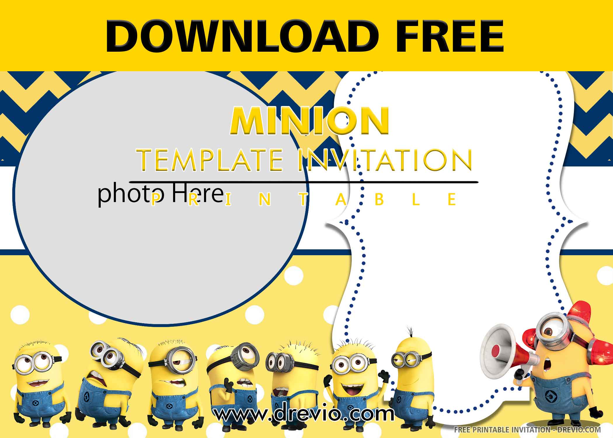 FREE PRINTABLE) – Yellow Minions Birthday Invitation Templates Pertaining To Minion Card Template