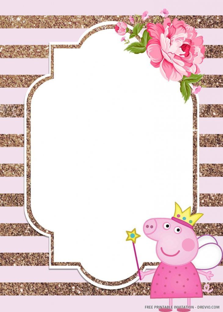 FREE PEPPA PIG Invitation with fairy Peppa, right side
