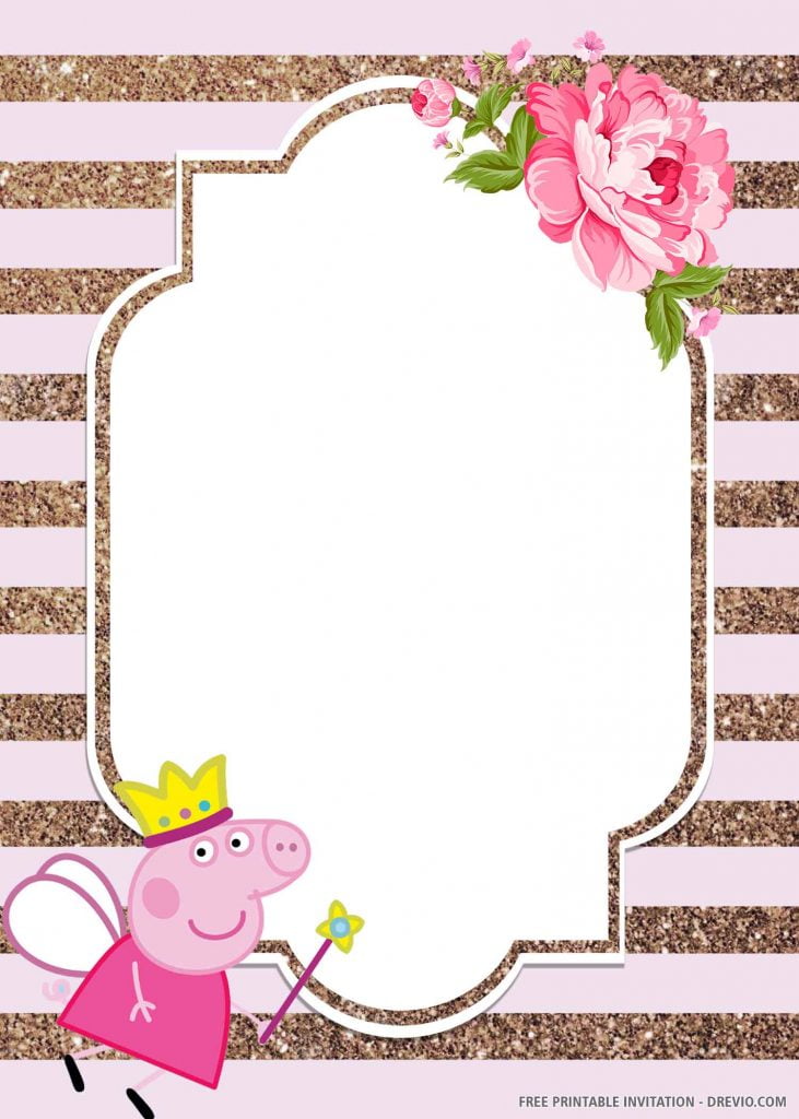 FREE PEPPA PIG Invitation with fairy Peppa, left side