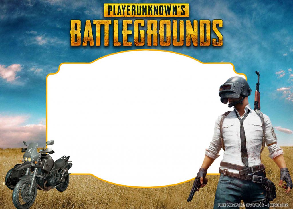 FREE PUBG Invitation with a male player, motorcycle