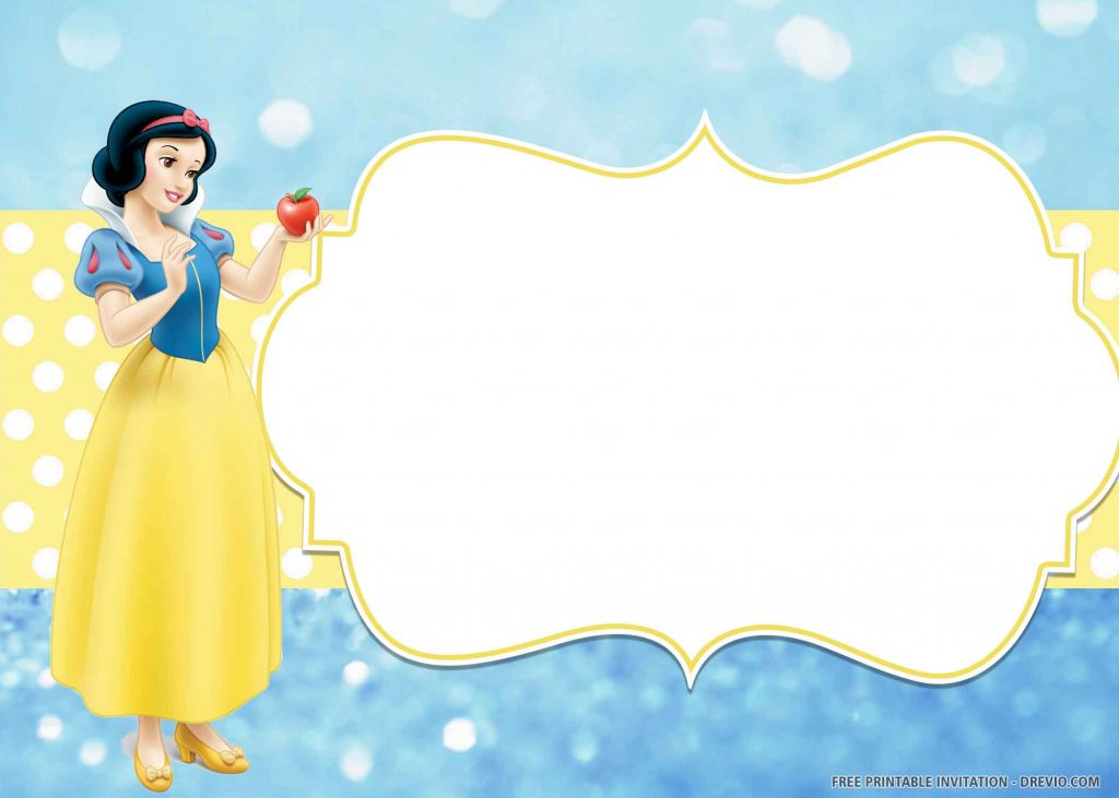 FREE SNOW WHITE Invitation with Snow White and an apple