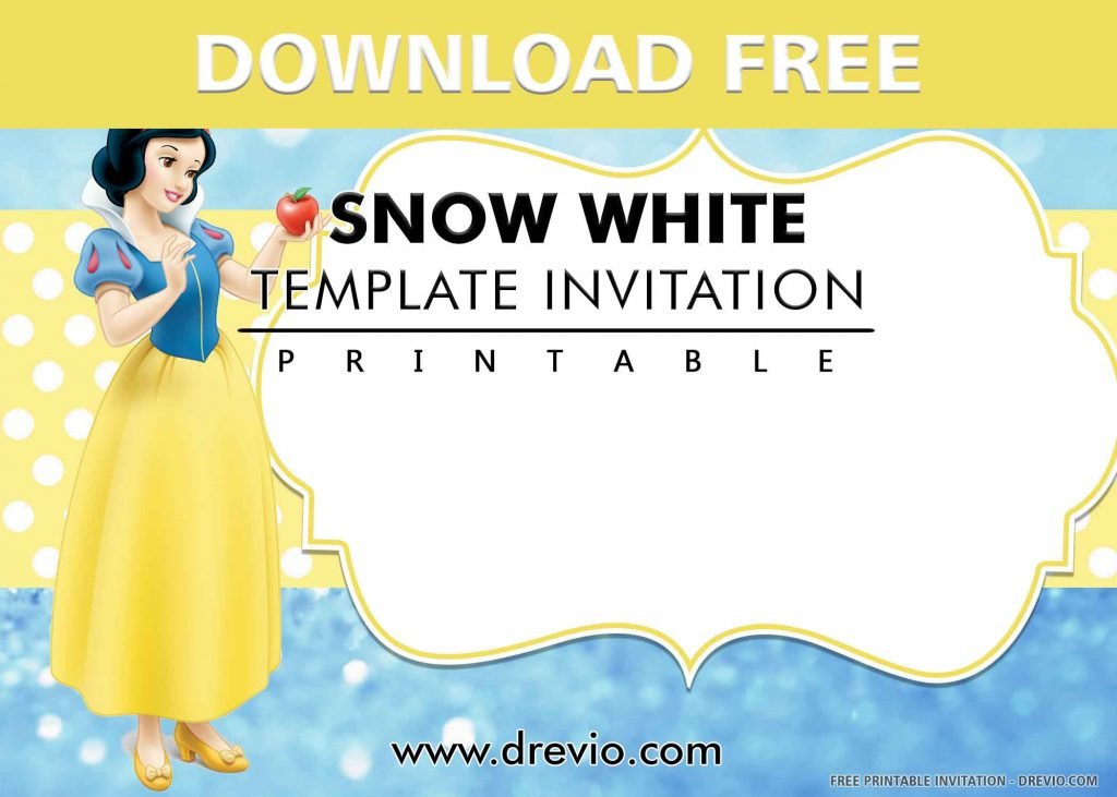 FREE SNOW WHITE Invitation with title
