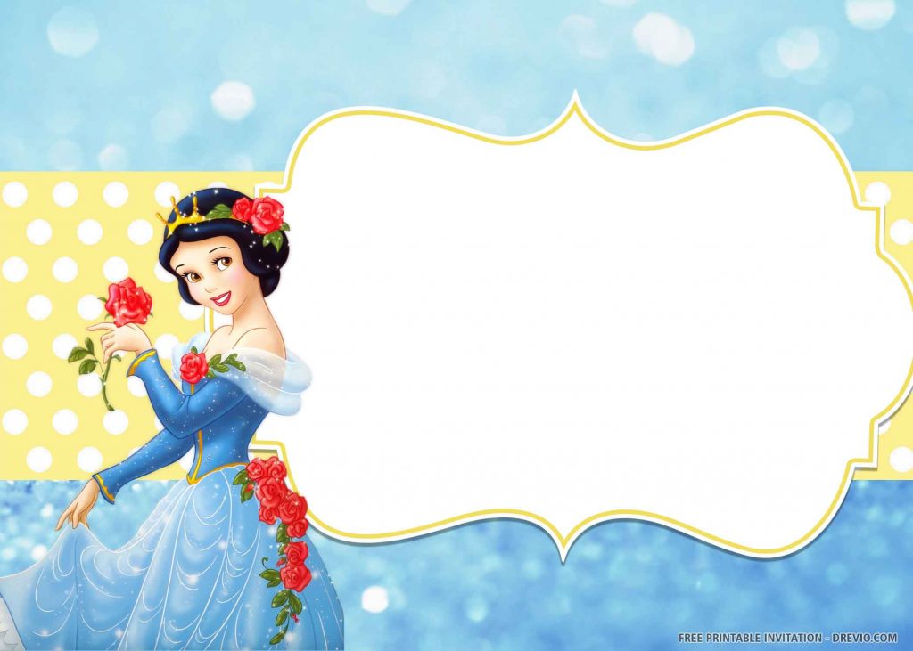 FREE SNOW WHITE Invitation with Snow White and red roses