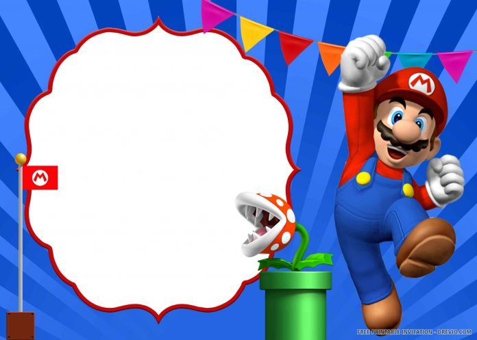 (FREE PRINTABLE) – Super Mario Birthday Invitation Templates - Drevio ...