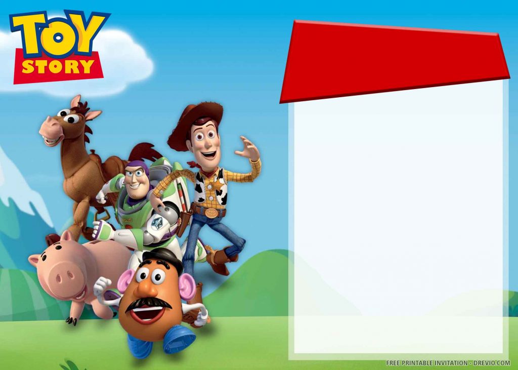 FREE TOY STORY Invitation with Woody, Buzz, Mr. Potato, Bullseye, Hamm