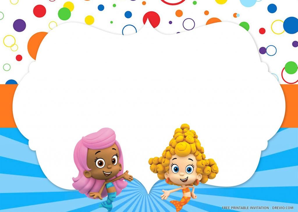FREE BUBBLE GUPPIES Invitation with two guppy girls