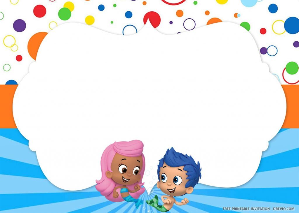 FREE BUBBLE GUPPIES Invitation with two characters of guppies