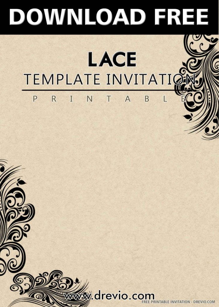 FREE LACE Invitation with title