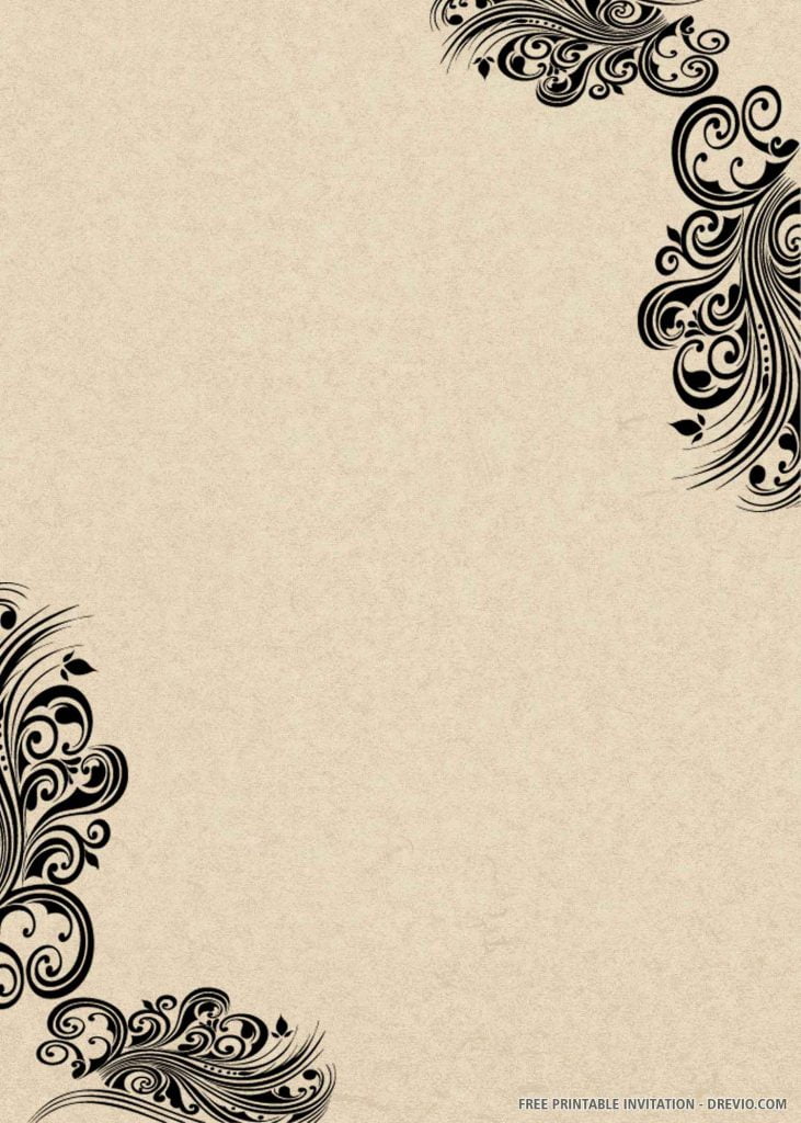 FREE LACE Invitation with decoration in two corners