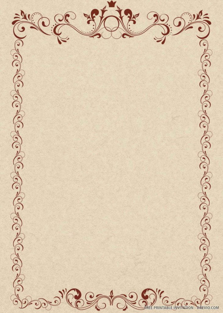 FREE LACE Invitation with brown border