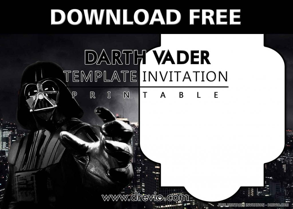 FREE DART VADER Invitation with title