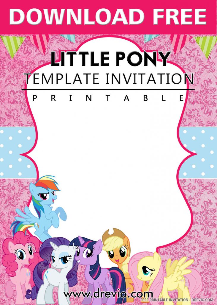 FREE MY LITTLE PONY Invitation with title