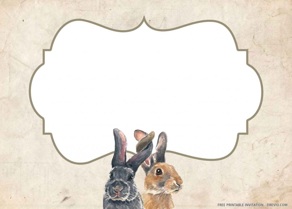 FREE PETER RABBIT Invitation with two rabbits