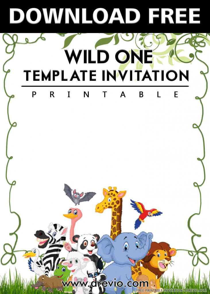 FREE WILD ONE Invitation with title