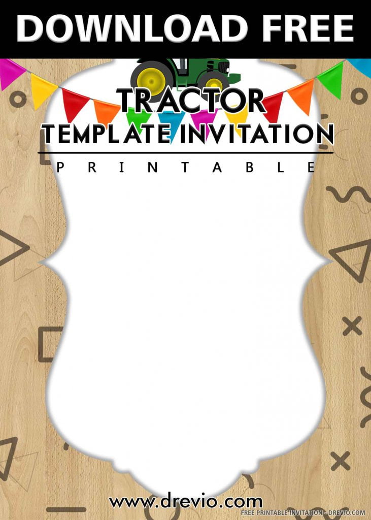 FREE TRACTOR Invitation with title