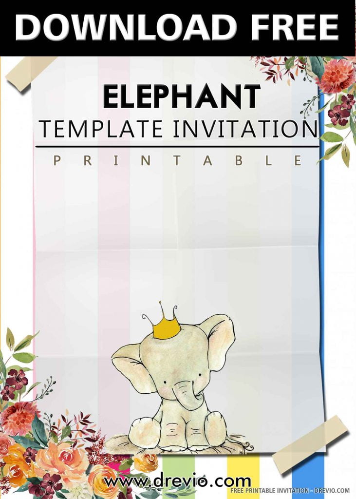FREE ELEPHANT Invitation with title