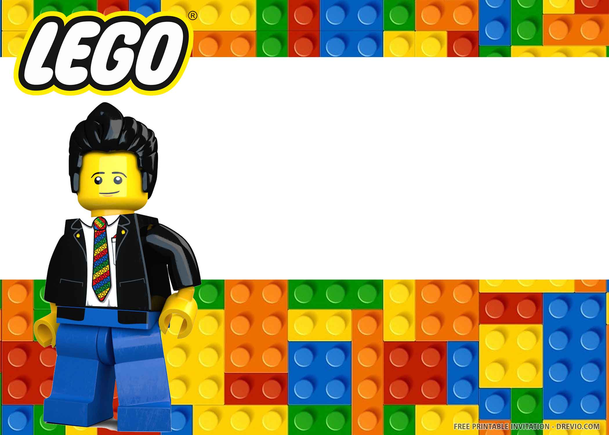  FREE PRINTABLE Lego Birthday Invitation Templates Download 