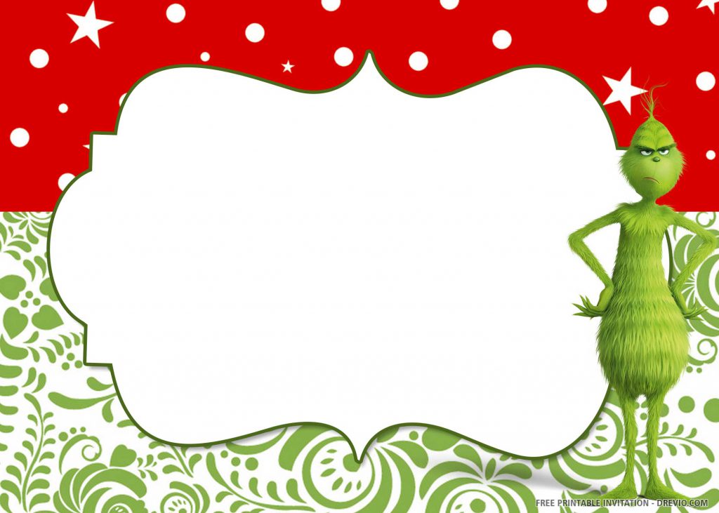 FREE GRINCH Invitation with Grinch on right side