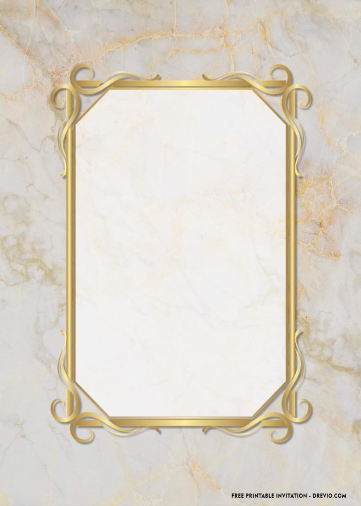 Free Printable Luxury Gold Frame Baby Shower Invitation Templates With Royal Gold Frame