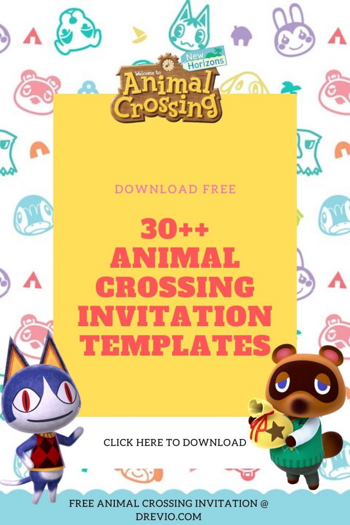 Invitation Template of (FREE) 32++Animal Crossing : NEW Horizons Invitation Templates 1